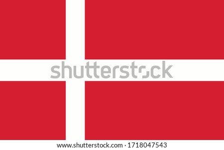 Denmark flag vector graphic. Rectangle Danish flag illustration. Denmark country flag is a symbol of freedom, patriotism and independence.