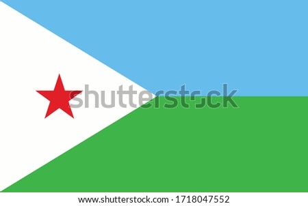 Djibouti flag vector graphic. Rectangle Djiboutian flag illustration. Djibouti country flag is a symbol of freedom, patriotism and independence.