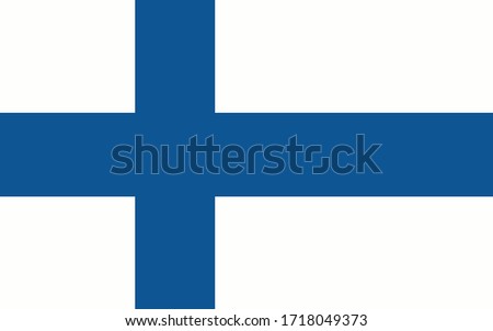 Finland flag vector graphic. Rectangle Finnish flag illustration. Finland country flag is a symbol of freedom, patriotism and independence.