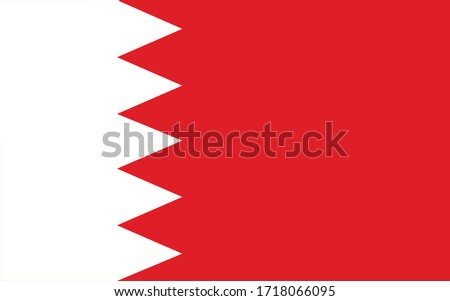 Bahrain flag vector graphic. Rectangle Bahraini flag illustration. Bahrain country flag is a symbol of freedom, patriotism and independence.