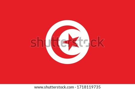 Tunisia flag vector graphic. Rectangle Tunisian flag illustration. Tunisia country flag is a symbol of freedom, patriotism and independence.