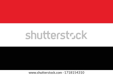 Yemen flag vector graphic. Rectangle Yemeni flag illustration. Yemen country flag is a symbol of freedom, patriotism and independence.