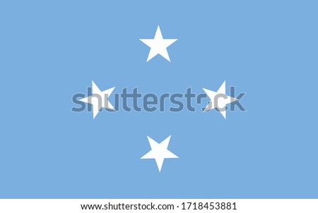 Micronesia flag vector graphic. Rectangle Micronesian flag illustration. Micronesia country flag is a symbol of freedom, patriotism and independence.