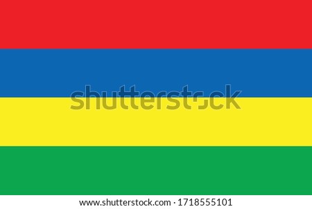 Mauritius flag vector graphic. Rectangle Mauritian flag illustration. Mauritius country flag is a symbol of freedom, patriotism and independence.