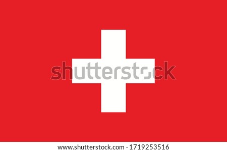Switzerland flag vector graphic. Rectangle Swiss flag illustration. Switzerland country flag is a symbol of freedom, patriotism and independence.