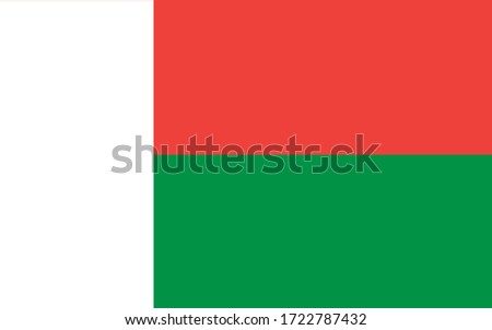 Madagascar flag vector graphic. Rectangle Malagasy flag illustration. Madagascar country flag is a symbol of freedom, patriotism and independence.