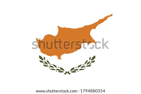 Cyprus flag vector graphic. Rectangle Cypriot flag illustration. Cyprus country flag is a symbol of freedom, patriotism and independence.