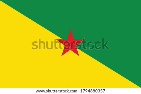 French Guiana flag vector graphic. Rectangle Guyanese flag illustration. French Guiana country flag is a symbol of freedom, patriotism and independence.