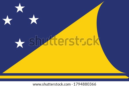 Tokelau flag vector graphic. Rectangle Tokelauan flag illustration. Tokelau country flag is a symbol of freedom, patriotism and independence.