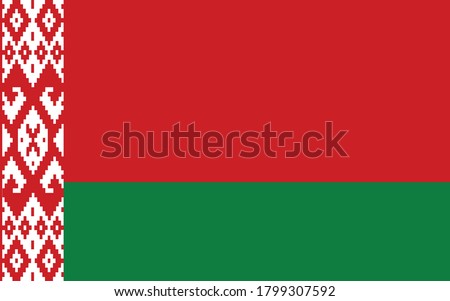 Belarus flag vector graphic. Rectangle Belarusian flag illustration. Belarus country flag is a symbol of freedom, patriotism and independence.