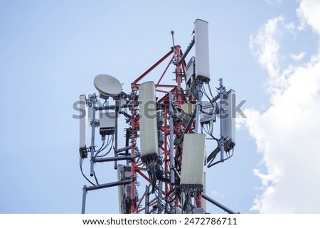 Similar – Image, Stock Photo Antenna and transmission system on mountain plateau