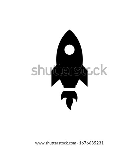 Rocket icon vector solid style