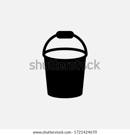 Bucket icon designed in a solid style