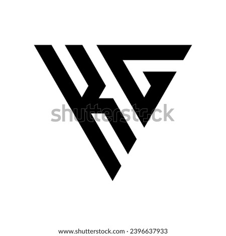 Triangle Letter KG Logo Design