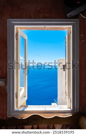 Similar – Image, Stock Photo Mediterranean Greek landscape coastal drone shot with moored leisure boats. Aerial day top view of Sithonia Chalkidiki peninsula above shoreline with green plantation and crystal-clear calm sea.