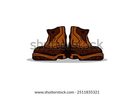 brown shoes logo vector design