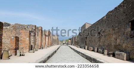 The ancient streets of Pompeii, Italy