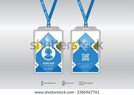 vector id badge design template two sides, id card double sides