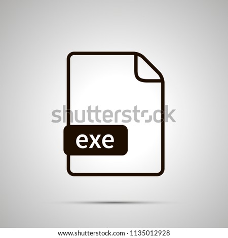 Simple black file icon with exe extension on gray