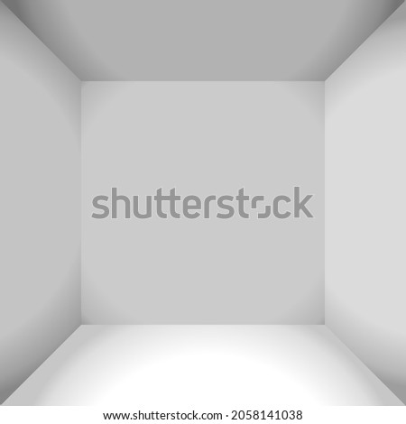 Realistic empty space of the white square box