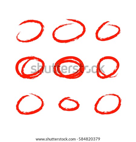 Set of red calendar marks isolated on white
