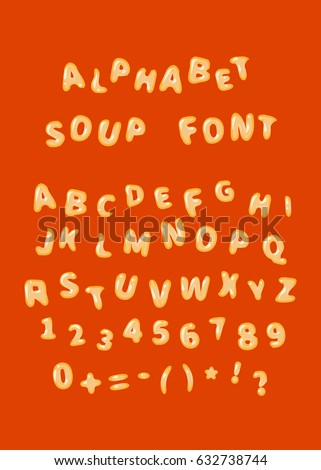 Image, Stock Photo spoon with letters soup noodles in a white soup plate next to semolina gnocchi and carrot german text hair