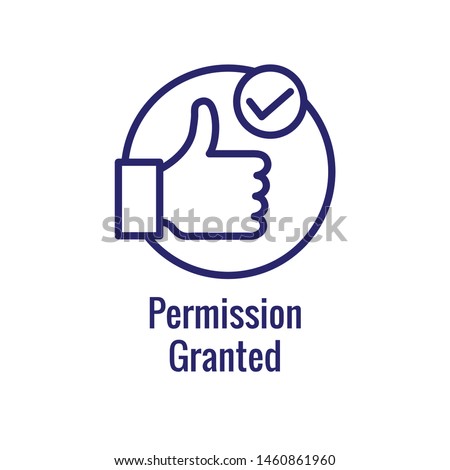 Approval and Signature Icon with approved imagery - to show someone's given the go ahead