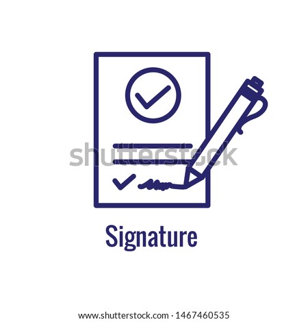 Approval and Signature Icon with approved imagery - to show someone's given the go ahead