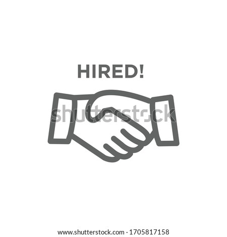 Hiring and Employees icons with job related images showing hiring