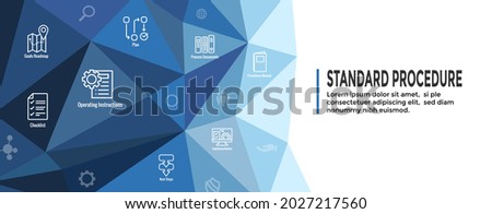 Standard Procedures Operating a Business - Manual, Steps, and Implementation including outline icon sop web header banner