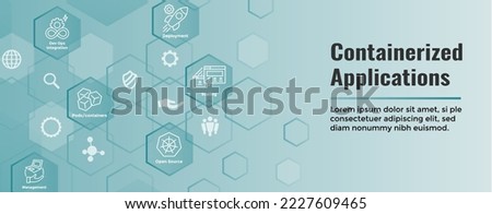 Containerized Application Icon Set and Web Header Banner