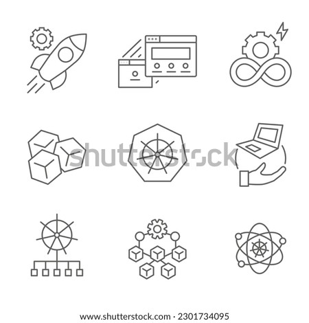 Development and Environment Infographic Kubernetes Icon Set