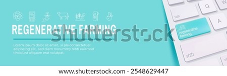 Sustainable Farming Icon Set with Maximize Soil Coverage and Integrate Livestock-Examples for Regenerative Agriculture Icon Set and Web Header Banner