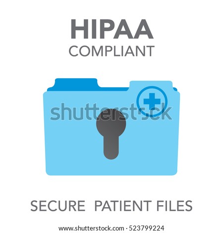 HIPAA Compliance Icon Graphic For Medical Document Security 