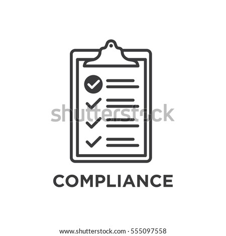 In Compliance Graphic with Clipboard and tick marks