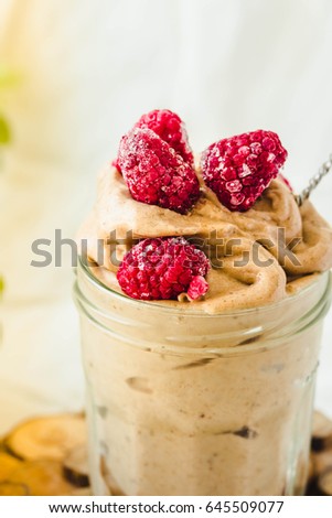 Similar – Foto Bild Himbeer Nicecream im Glas mit Löffel