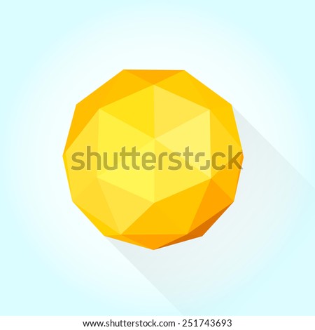 Modern vector 3D geometric sun