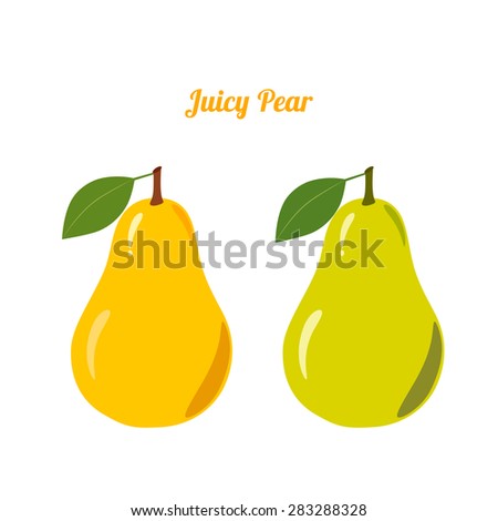Pear fruit isolated on a white background.