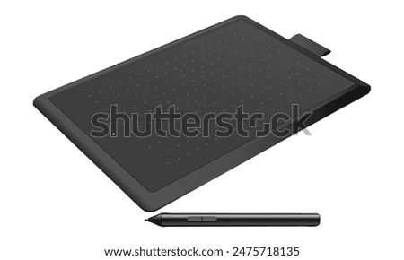 Pen tablet, vector illustration, illustration of drawing tablet