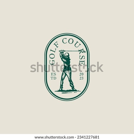 Golf Course Vintage Rustic Illustration Logo Vector