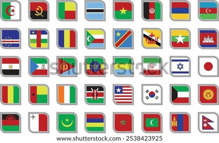 Country flags collection. Vector set of flags of each country (part 1)