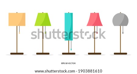 Set of Colorful Standing Lamp Illustration - EPS 10 Vector