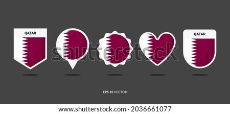 Qatar Flag Set Vector Illustration. Good Used for Sticker, Logo, Icon, Clipart, Etc - EPS 10 Vector