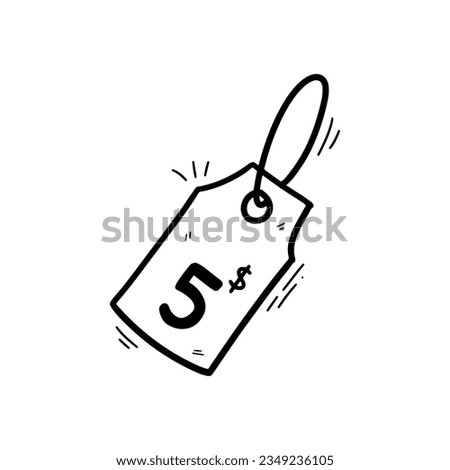 Hand Drawn Price Tag Illustration. Doodle Vector. Isolated on White Background - EPS 10 Vector
