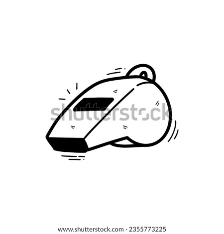 Hand Drawn Whistle Illustration. Doodle Vector. Isolated on White Background - EPS 10 Vector