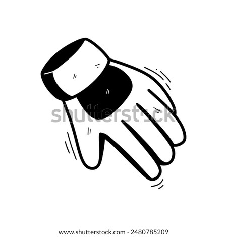 Hand Drawn Goal Keeper Glove. Doodle Vector. Isolated on White Background - EPS 10 Vector