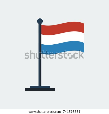 Flag of Netherlands. Flag stand. Europe icon. Vector design