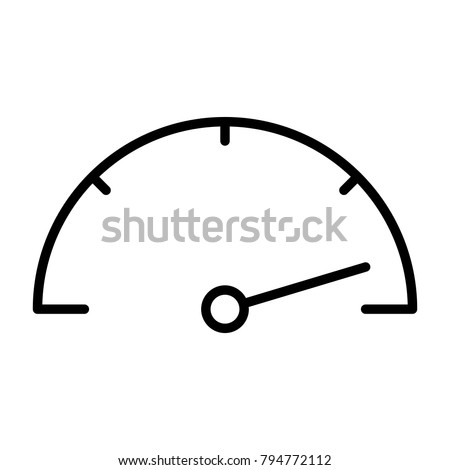 Speedometer Line Icon.  96x96 for Web Graphics and Apps.  Simple Minimal Pictogram. Vector