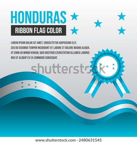 Honduras ribbon flag with Flag Badge and decoration