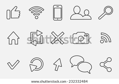 communication outline  icon set